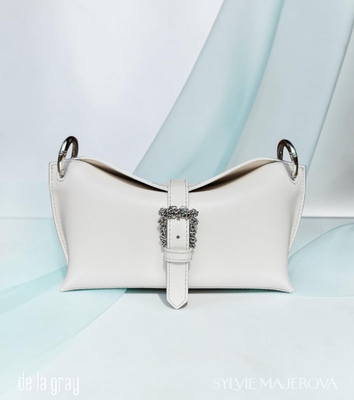 Bag Scarlet / off White se stříbrnou sponou s drahokamy