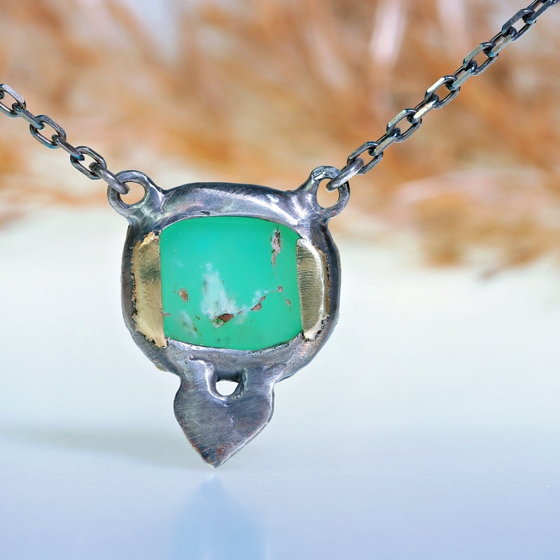 Náhrdelník s chrysoprasem a srdcem